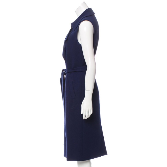 Navy Alexis Wool double-breasted classic wrap dress with buttons - Picture 2 of 3